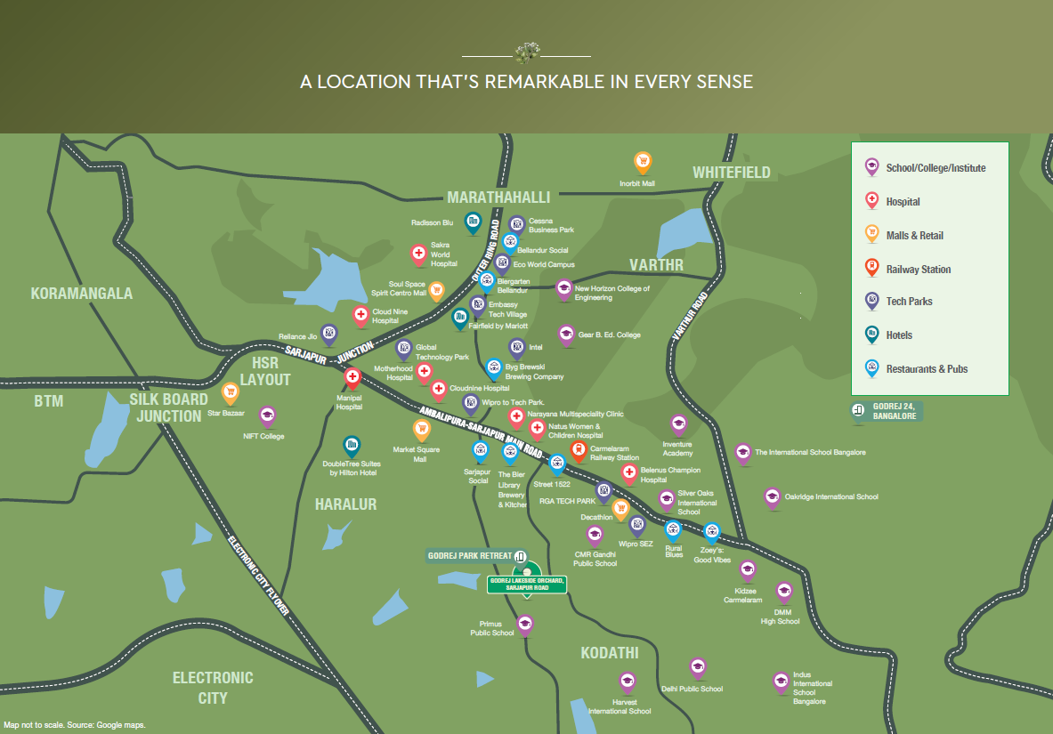 Godrej Lakeside Orchard Location Map